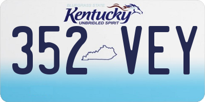 KY license plate 352VEY