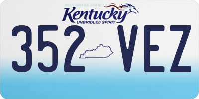 KY license plate 352VEZ