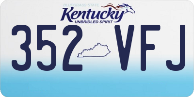 KY license plate 352VFJ