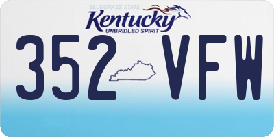 KY license plate 352VFW