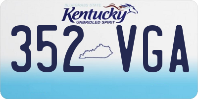 KY license plate 352VGA