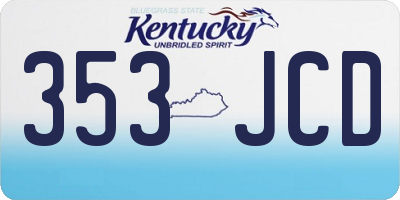 KY license plate 353JCD