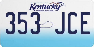 KY license plate 353JCE