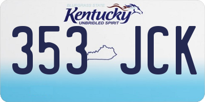 KY license plate 353JCK