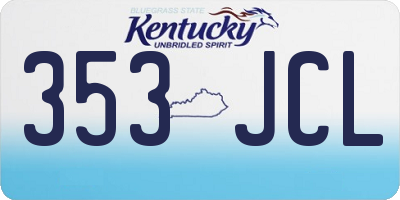 KY license plate 353JCL