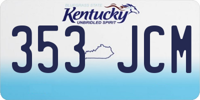 KY license plate 353JCM