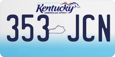 KY license plate 353JCN