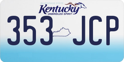 KY license plate 353JCP