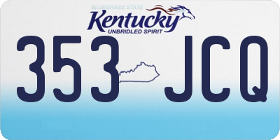 KY license plate 353JCQ