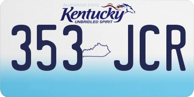 KY license plate 353JCR
