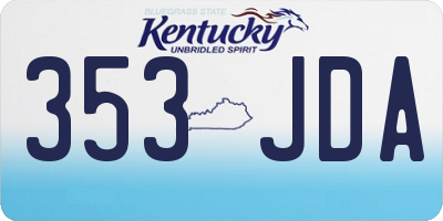 KY license plate 353JDA