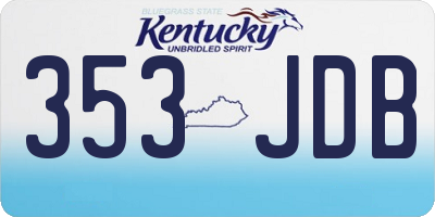 KY license plate 353JDB