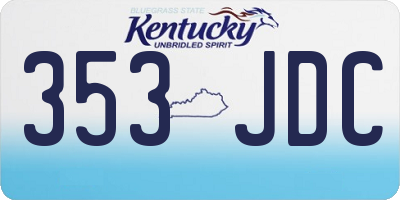 KY license plate 353JDC