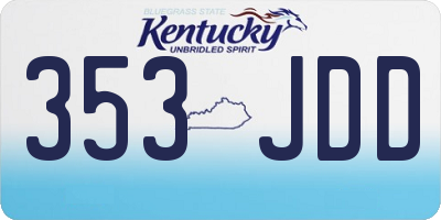KY license plate 353JDD