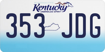 KY license plate 353JDG