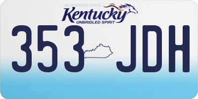 KY license plate 353JDH