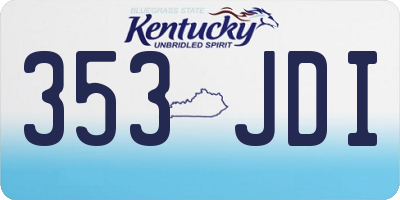KY license plate 353JDI