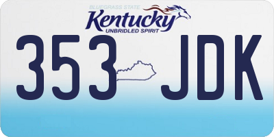 KY license plate 353JDK