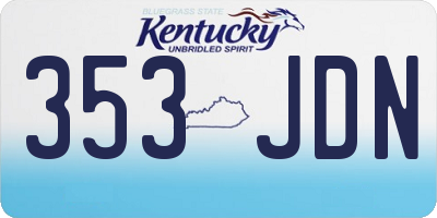 KY license plate 353JDN