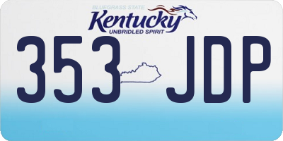 KY license plate 353JDP