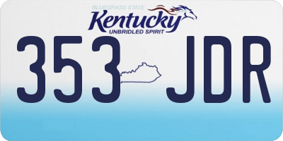 KY license plate 353JDR
