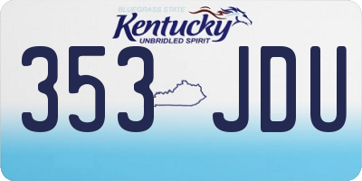 KY license plate 353JDU