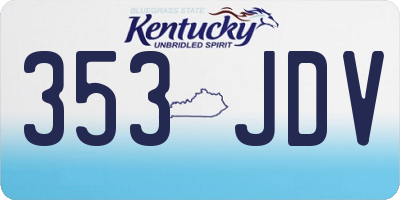KY license plate 353JDV