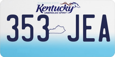 KY license plate 353JEA