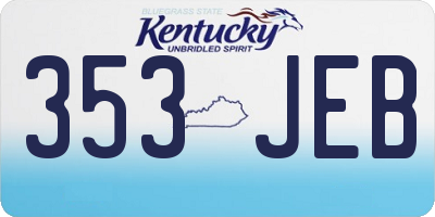 KY license plate 353JEB