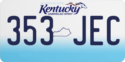 KY license plate 353JEC