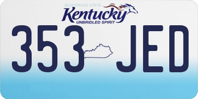 KY license plate 353JED
