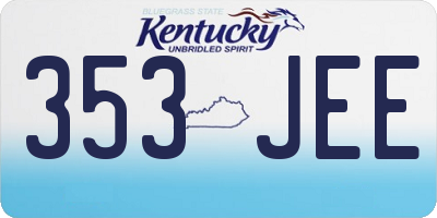 KY license plate 353JEE