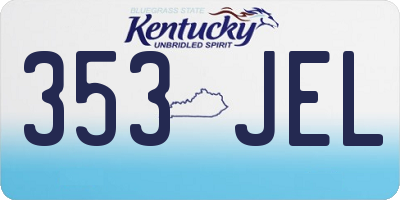 KY license plate 353JEL