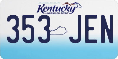 KY license plate 353JEN