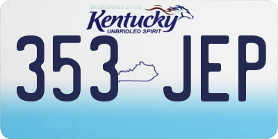 KY license plate 353JEP