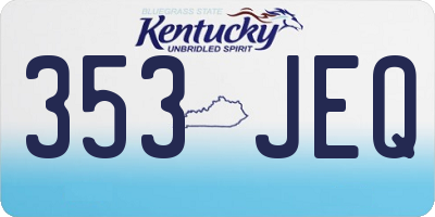 KY license plate 353JEQ