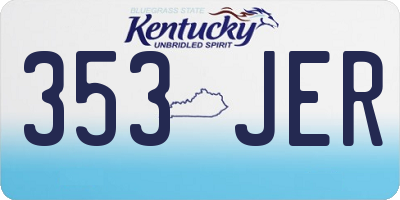 KY license plate 353JER