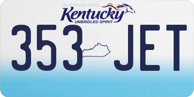 KY license plate 353JET