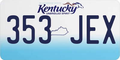 KY license plate 353JEX