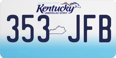 KY license plate 353JFB