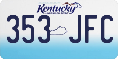 KY license plate 353JFC