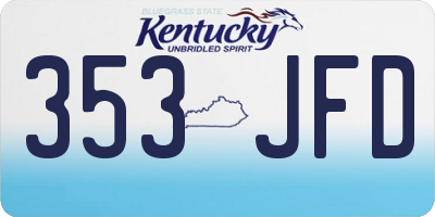 KY license plate 353JFD