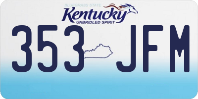 KY license plate 353JFM