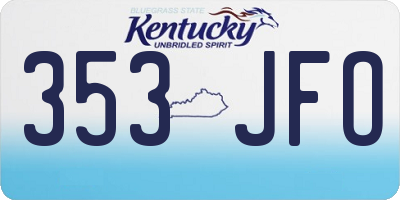 KY license plate 353JFO