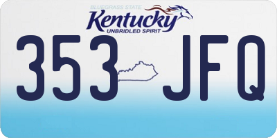 KY license plate 353JFQ