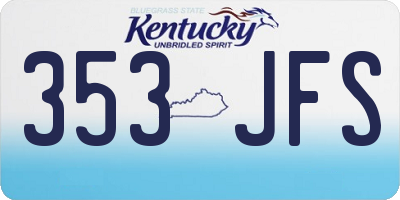 KY license plate 353JFS