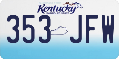 KY license plate 353JFW
