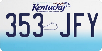 KY license plate 353JFY