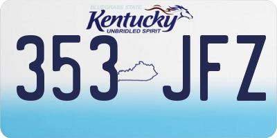 KY license plate 353JFZ