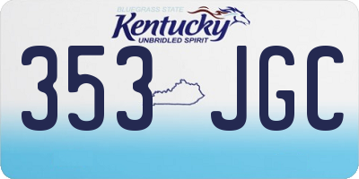 KY license plate 353JGC